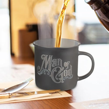 Christian Art Gifts Charcoal Gray Camp-Style Ceramic Coffee Mug, 13 oz. - style: Casual