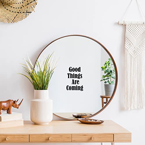 Motivational Mirror Decals - Set of 6 Black Vinyl Quotes Be Amazing Today, Smile It Looks Good On You, Just Breathe, Good Things are Coming - Bathroom Mirror Sticker - color: Black Motivational