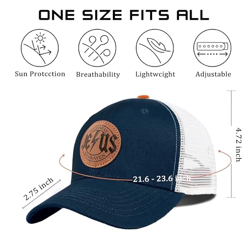 Christian Hats for Men & WomenJesus Cross HatChristianReligious GiftsforVarious Festivals&BirthdaysFaith Baseball/Trucker Cap - color: Blue