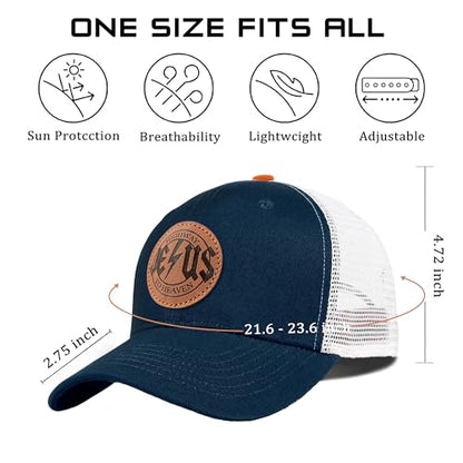 Christian Hats for Men & WomenJesus Cross HatChristianReligious GiftsforVarious Festivals&BirthdaysFaith Baseball/Trucker Cap - color: Blue