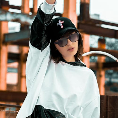 Baseball hat for Men Snapback Hats for Men Flat Bill Brim Hats Hip Hop Rock - color: National Flag Cross
