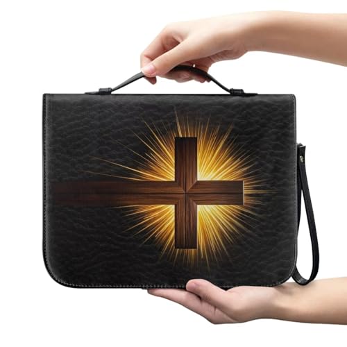 Bible Case for Women Men Large Size Bible Cover Case Book Sleeve Scripture Study Bible Carrier Bag,Size L-2XL - color: Black Cross, size: X-Large