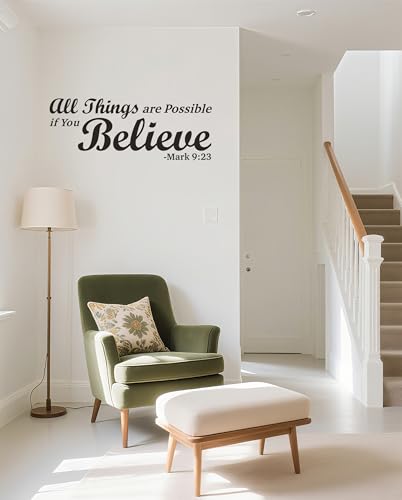 Mark 9:23 Bible Verse Wall Decal, Christian Faith Sticker