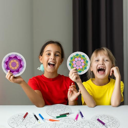 Cinrobiye 24 Pcs Diwali Mandala Coloring Jigsaw Craft Kits, Festival of Lights DIY Puzzle Activities for Classroom, Cultural Events, Holiday Party Favors, Creative Art Supplies - color: Mandala