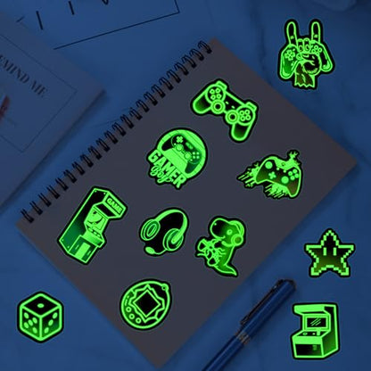 50 Pcs Glow in The Dark Neon Game Stickers for Water Bottle - color: Luminescent-474ksxx