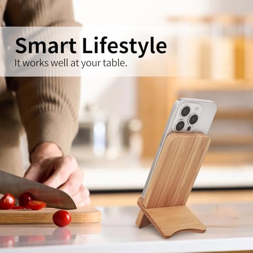 Cell Phone Stands, Desktop Stand, Luxury Nature Wood Simple Phone Stand, Compatible with iPhone & All Cell Phones, Ultra-Stable, Portable & Non-Slip Design, 2 Pieces, Bamboo - color: Bamboo