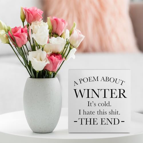 Funny Quotes Office Supplies Rustic Desk Decor White Wooden Box Sign - color: White0392