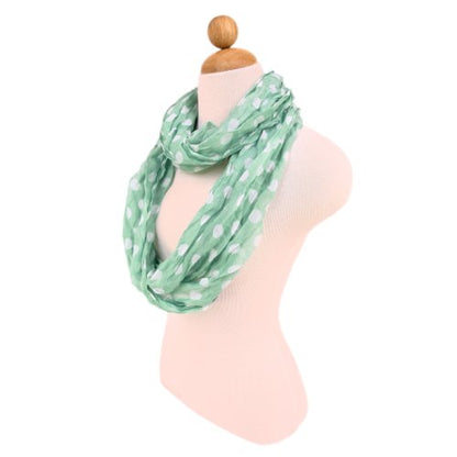 TrendsBlue Premium Polka Dot Infinity Loop Fashion Scarf - color: Teal