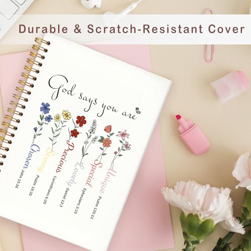 Lacama Bible Journal for Women A5，Christian Gifts for Women - color: God Says You Are-5