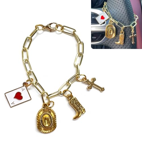 Cross Steering Wheel Charm Western Cowboy Car Jewelry Interior Decor - color: Cowboy