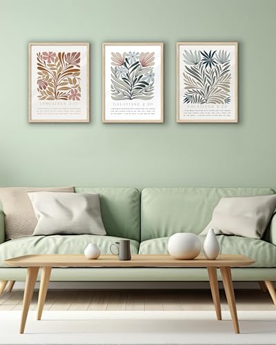 EcoHest 12x16 in Ephesians 3:17 Abstract Floral Framed Christian Wall Art - color: Framed Ephesians, size: 16"L x 12"W