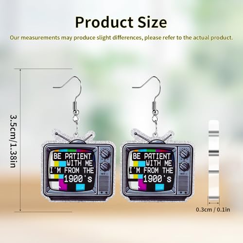 Christian Statement Earrings for Women, Acrylic Dangle Earrings, Lightweight Comfortable, Non Tarnish Hooks, Faith Jewelry, Religious Gift for Women - color: Be Patient With Me I'm From The 1900's