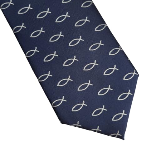 Maker V Jesus Fish Christian Necktie - Pastor Tie
