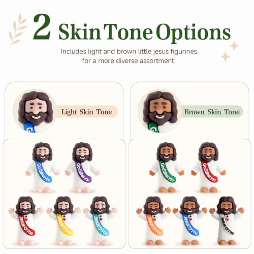 Little Mini Jesus Figures, Tiny Brown, Black, Baby Jesus Loves You Figures - size: 80pcs