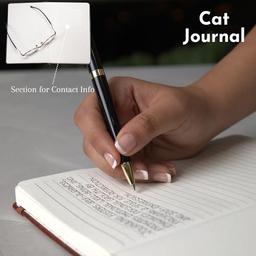 SETTINI® Vegan Leather Journal Gift Set with Pen 192 Pages, Cat - color: Cats