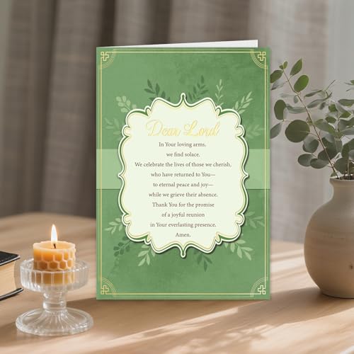 Green Religious Sympathy Card with Envelope (Dawn Approaches) - color: 3-Green Dear Loid