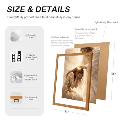 DWJNG Wood Framed Jesus Healing Girl Christ-Themed Wall Art, 8 x 10 Inches - color: Jesus Wall Art, size: 10"L x 8"W
