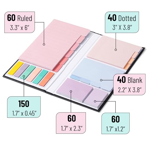 Mr. Pen- Sticky Notes Set, 410 Pack, Ruled - color: Pastel Macaron, size: 1 Set