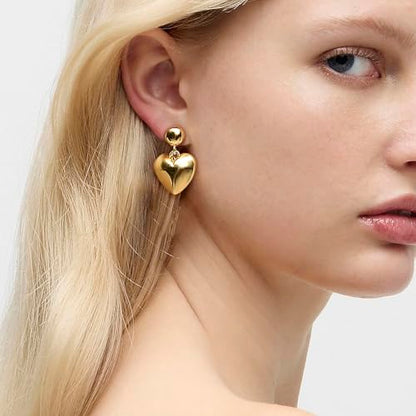 14K Gold Earring Cross Waterdrop Butterfly Heart Knot Earrings for Women Gold Silver Cross Leverback Drop Gold Silver Teardrop Hoop Dangle Earring White Gold Dangle Drop Earring - color: Gold- Heart Dangle Earring
