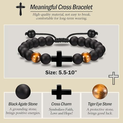 EFVISD Cross Bracelet Gifts for Boys Girls Christian Religious Gifts - color: Brother