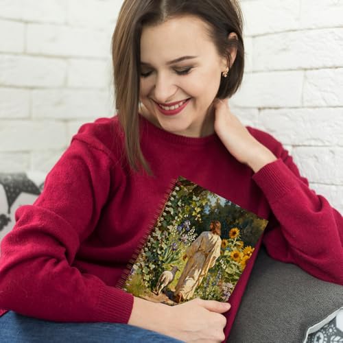 Exqcom Jesus and Lamb Christian Spiral Notebook, Jesus Leaves the 99 Sheep Prayer Bible Journal Gifts for Women, Wildflower Religious Hardcover Notebook Journal Office School Supplies, 5.5x8.3 - color: white Bible Notebook-T