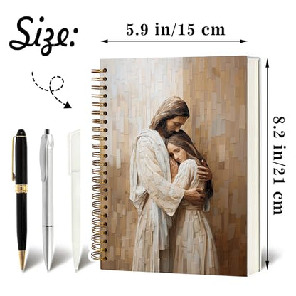 Christian Notebook Journal - Jesus Christian Gifts for Women Men, Inspirational Bible Journal Notebooks for Note Taking, Bible Study, Prayer & Church Notes, A5 Spiral Notebook (Jesus-Brown) - color: Jesus-Brown