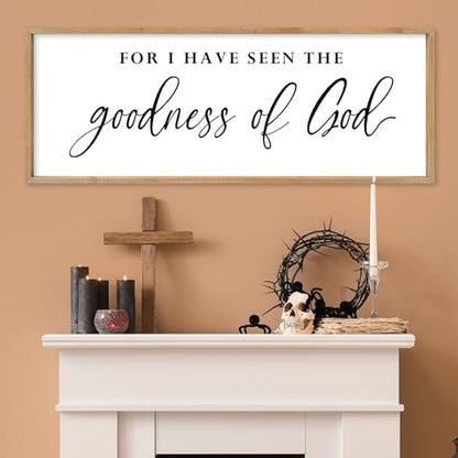 SRSZHIYUE I Have Seen the Goodness of God Wall Art, 40 x 15 Inch, Wood - color: For I Have Seen The Goodness (Wood), size: 40"L x 15"W