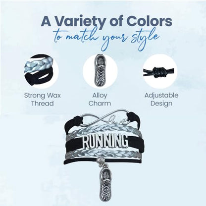 Infinity Collection Running Gifts- Runner Bracelet, Jewelry, Adjustable Charm Bracelet- Perfect Cross Country, Track, Marathon Gifts … - color: Runner
