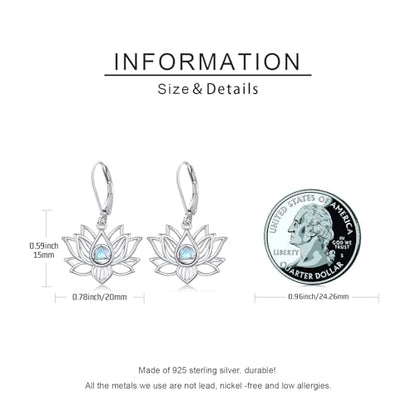 Mountain Mustard Seed Earrings for Women 925 Sterling Silver Lotus/Cross Dangle Drop Earring Christian Jewelry Outdoor Birthday Graduation Gifts - style: AA Lotus