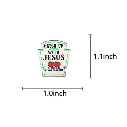 GuDeKe Catch Up with Jesus Christian Lapel Pins