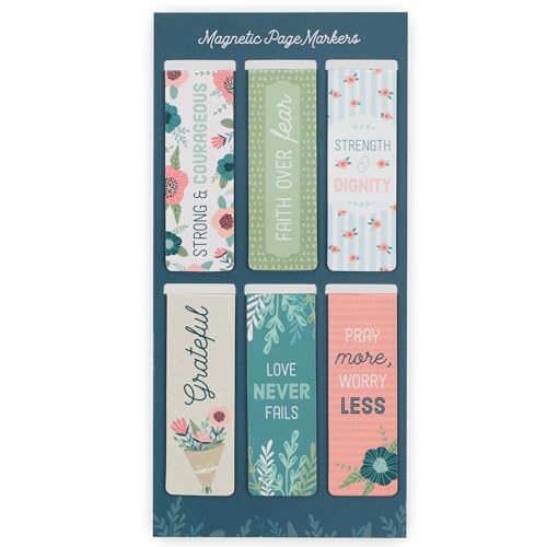 Christian Art Gifts Magnetic Scripture Bookmark Set for Women - color: Floral Garden