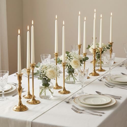 Leor & Lair White Taper Candles 40 Pack, 10 Inch Unscented Candlesticks - color: White