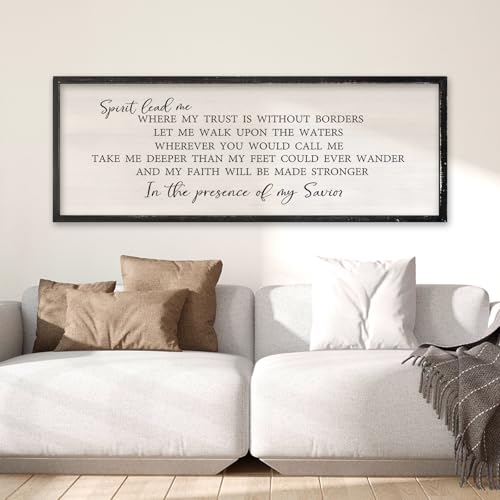 RLWangChao Spirit Lead Me Wall Art, 40x15 Inch, Black - color: Spirit Lead Me (Black), size: 40"L x 15"W