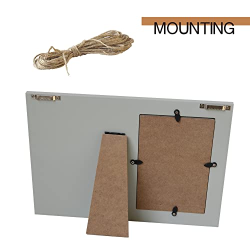 Yudarte Wooden Story of Us Engraved Picture Frame 4x6 Inches for Newlyweds - color: warm grey
