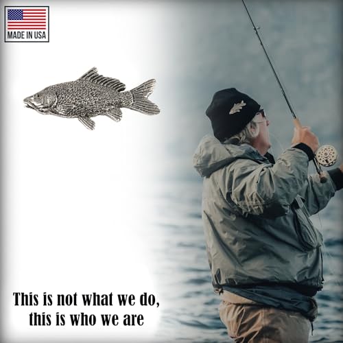 Carp Pin, Fish, Lapel, Fisherman, Fishing, Hat, Pins, Brooch, Brooches, Jewelry, Gift, Handmade in the USA, 200 Fish Designs Available. F077Z - color: Antique Pewter