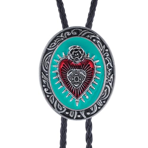 GelConnie Bolo Tie for Women Heart Cowboy Necktie Flower Gothic Mens Bolo Ties Bolero Necklace Red Western Ties for Men - color: Blue Bolo Tie Women