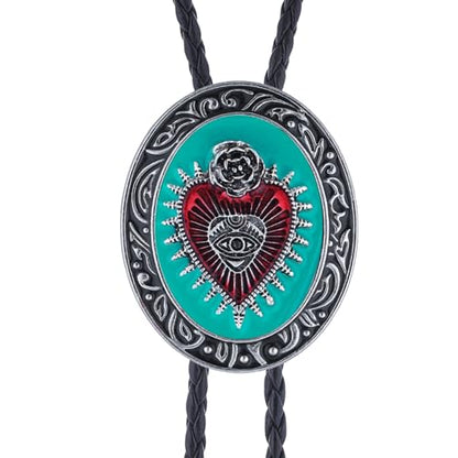 GelConnie Bolo Tie for Women Heart Cowboy Necktie Flower Gothic Mens Bolo Ties Bolero Necklace Red Western Ties for Men - color: Blue Bolo Tie Women