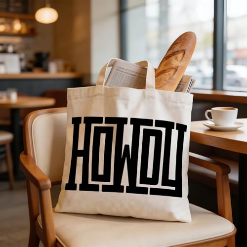 Western Canvas Tote Bag, Western Gift for Women - color: Howdy