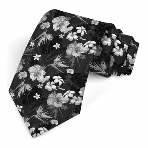 funny Ties for Men Business Novelty Men's Neckties for Festival Holiday Party Valentine's Day Wedding Christmas - color: Tropical Hibiscus Flowers