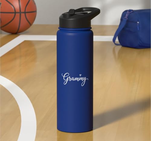Grandparent Grammy Script Heart, Grandma From Stainless Steel Insulated Water Bottle - color: Royal Blue