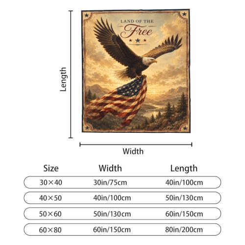 jerkboo American Eagle Throw Blanket Gift 40"x50" - color: American Eagle, size: 50"x40"