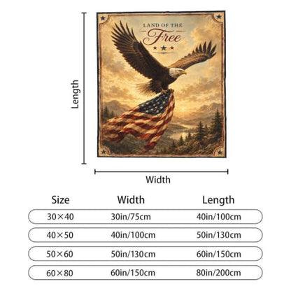 jerkboo American Eagle Throw Blanket Gift 40"x50" - color: American Eagle, size: 50"x40"