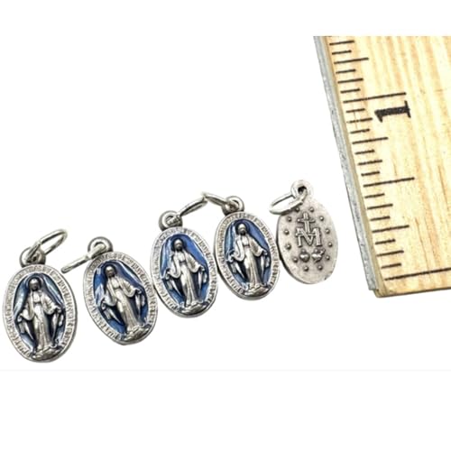 Miraculous Medal Set of 5 Mini Mary Italian Metal Prayer Cards