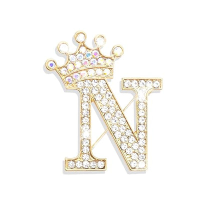 Brooches and Pins for Women A-Z Letter Rhinestone Brooch Pin Jewelry Gifts - color: A5