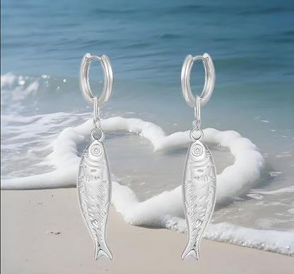 Fish Earrings for Women - color: Silver