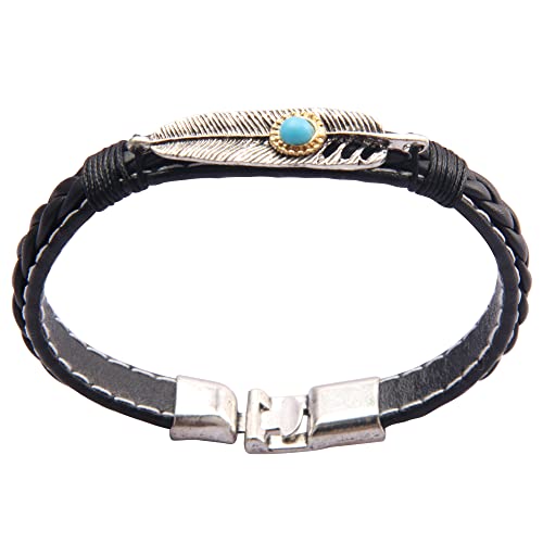 GelConnie Punk Leather Cuff Bracelet Adjustable Straps Wrap Bracelets Arm Armor Cuff Gothic Leather Wristbands for Men, Women - color: MLPB050