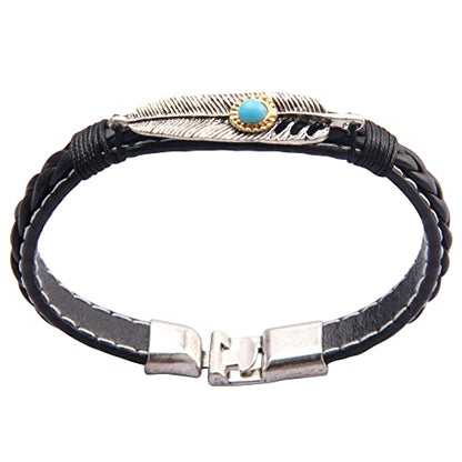 GelConnie Punk Leather Cuff Bracelet Adjustable Straps Wrap Bracelets Arm Armor Cuff Gothic Leather Wristbands for Men, Women - color: MLPB050