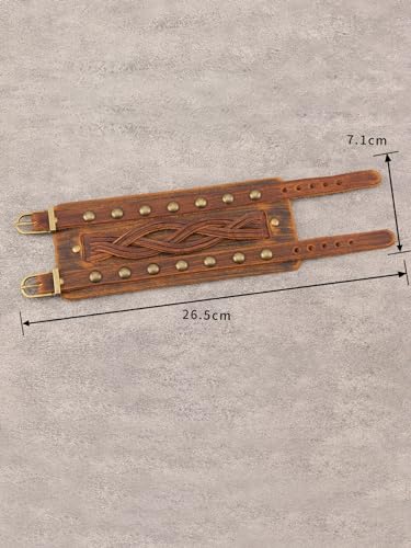 Jeilwiy Punk Rock Gothic Black Rivet Leather Spiked Necklace Collar Neckband Leather Choker Necklace for Women Mom Gifts Adjustable - color: Leather Brown Bracelet