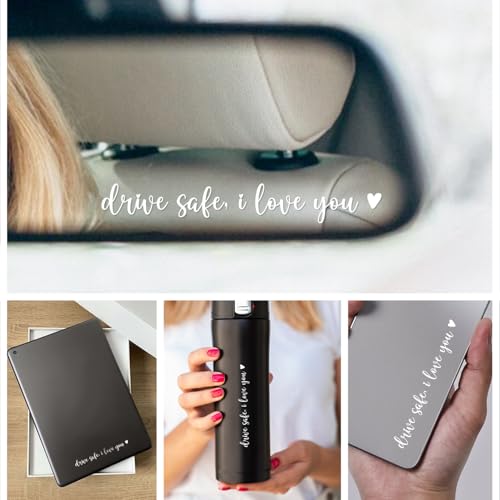 3X I Love You Drive Safe Mirror Sticker - I Love You Drive Safe Sticker - color: Drive Safe I Love You