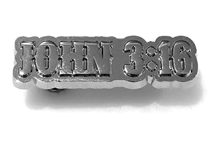 Pin For Lapel, Hat, Vest, Jacket, John 3:16 Bible Verse (Thick Gauge Premium Quality Metal Pin)